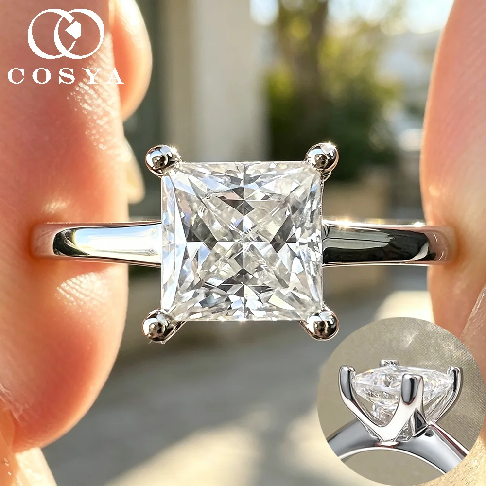 COSYA 1/2/3/4CT Princess Cut Moissanite Diamond Ring S925 Silver D Color VVS1 Solitaire Wedding Band Dainty Fine Jewelry Gift
COSYA 1/2/3/4CT Princess Cut Moissanite Diamond Ring S925 Silver D Color VVS1 Solitaire Wedding Band Dainty Fine Jewelry Gift