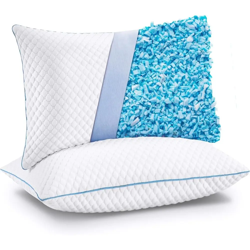 Cooling Bed Pillows Queen Size Set o 2, Shredded Memory oam Pillows or Side Back Stoh Sleepers, Luxury Adjustable irm Bed Pillow
Cooling Bed Pillows Queen Size Set o 2, Shredded Memory oam Pillows or Side Back Stoh Sleepers, Luxury Adjustable irm Bed Pillow