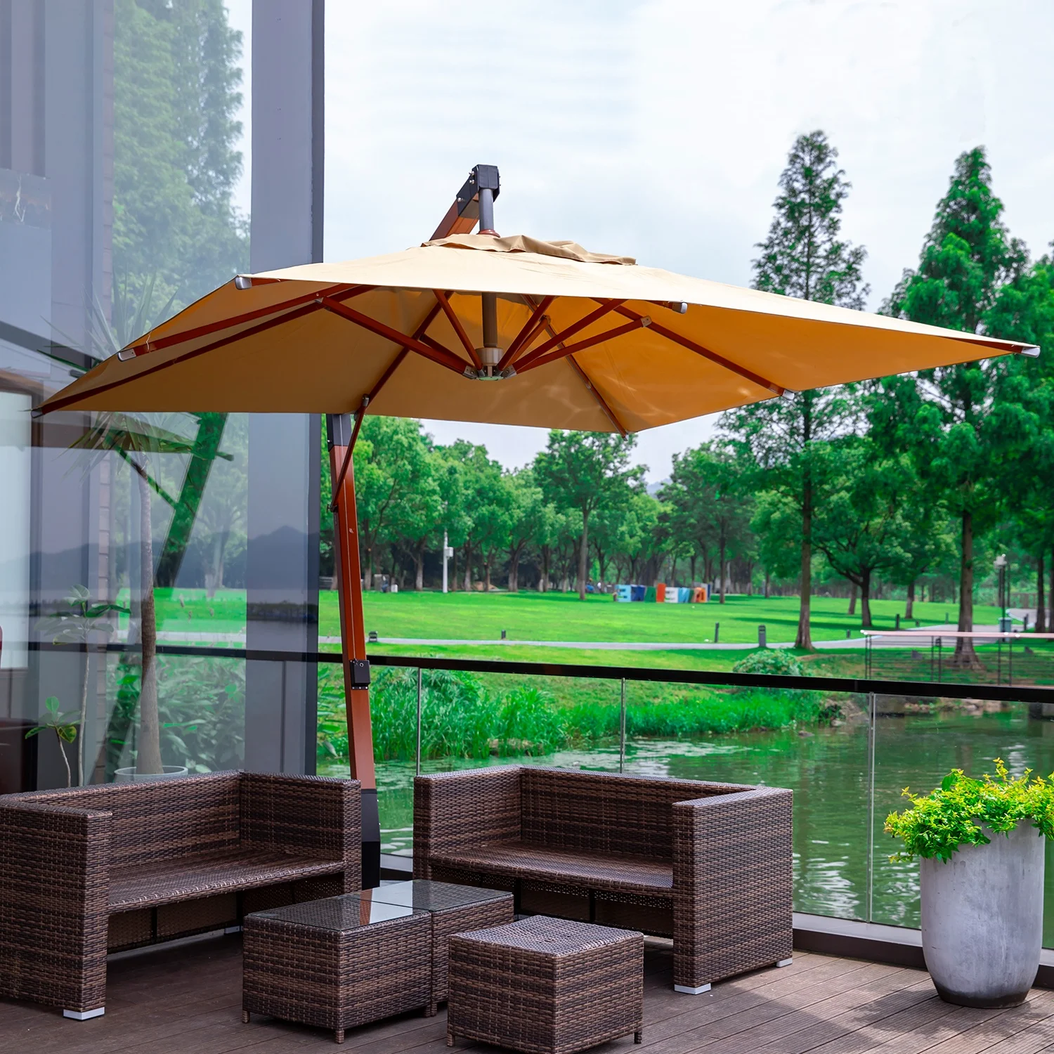 High Quality Patio Garden Wood Umbrella Parasol Wooden Outdoor Wooden Cantilever Umbrella
High Quality Patio Garden Wood Umbrella Parasol Wooden Outdoor Wooden Cantilever Umbrella