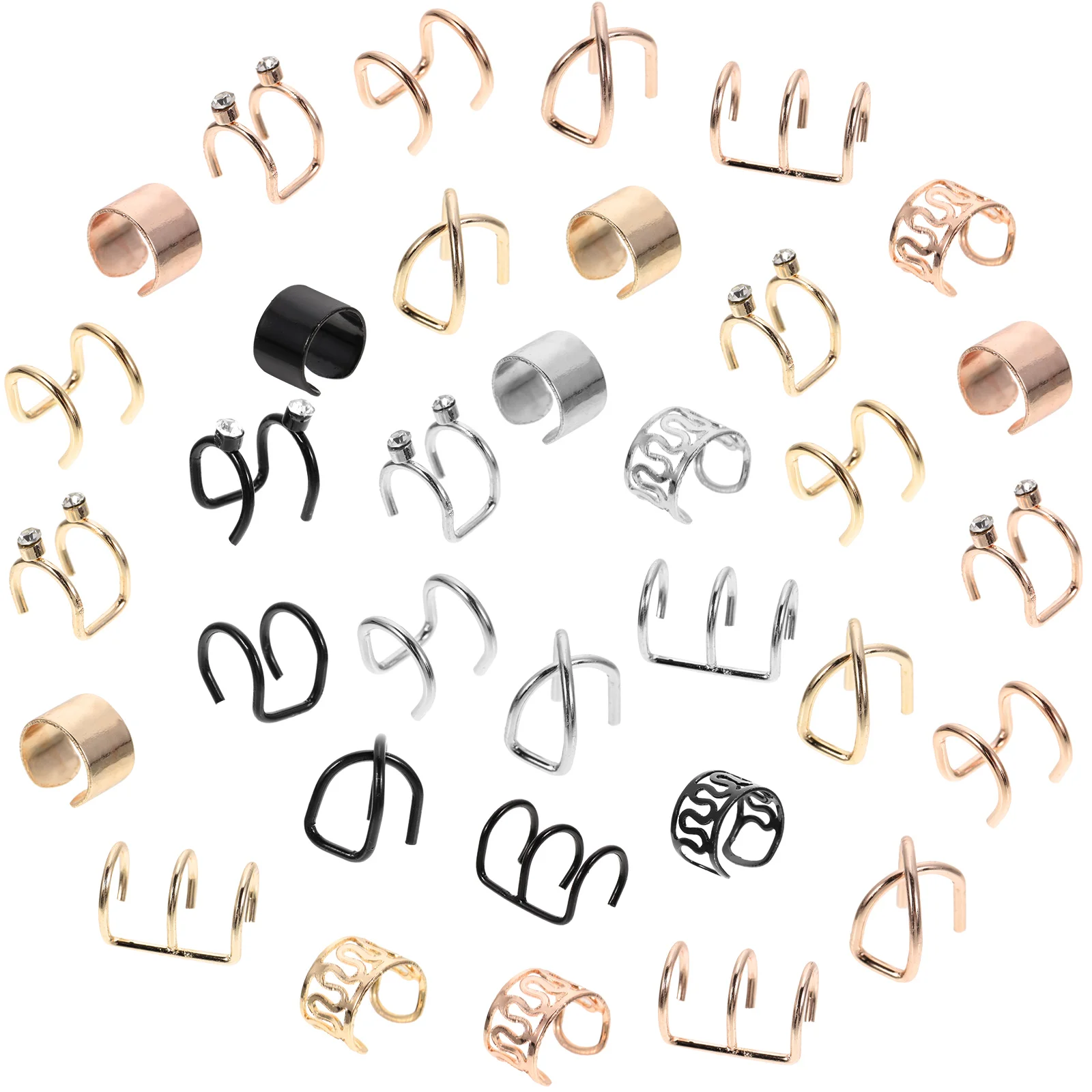 48 Pcs Braid Cuffs Braiding Jewelry Non Piercing Ear Rings Hair Decorations Braids Accessories Women Girls Hair Jewels
48 Pcs Braid Cuffs Braiding Jewelry Non Piercing Ear Rings Hair Decorations Braids Accessories Women Girls Hair Jewels