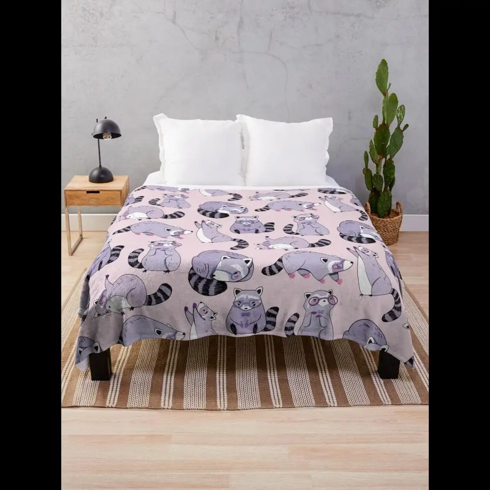 Nerdy Raccoons Cute Purple and Pink Cartoon Animal Pattern Throw Blanket
Nerdy Raccoons Cute Purple and Pink Cartoon Animal Pattern Throw Blanket