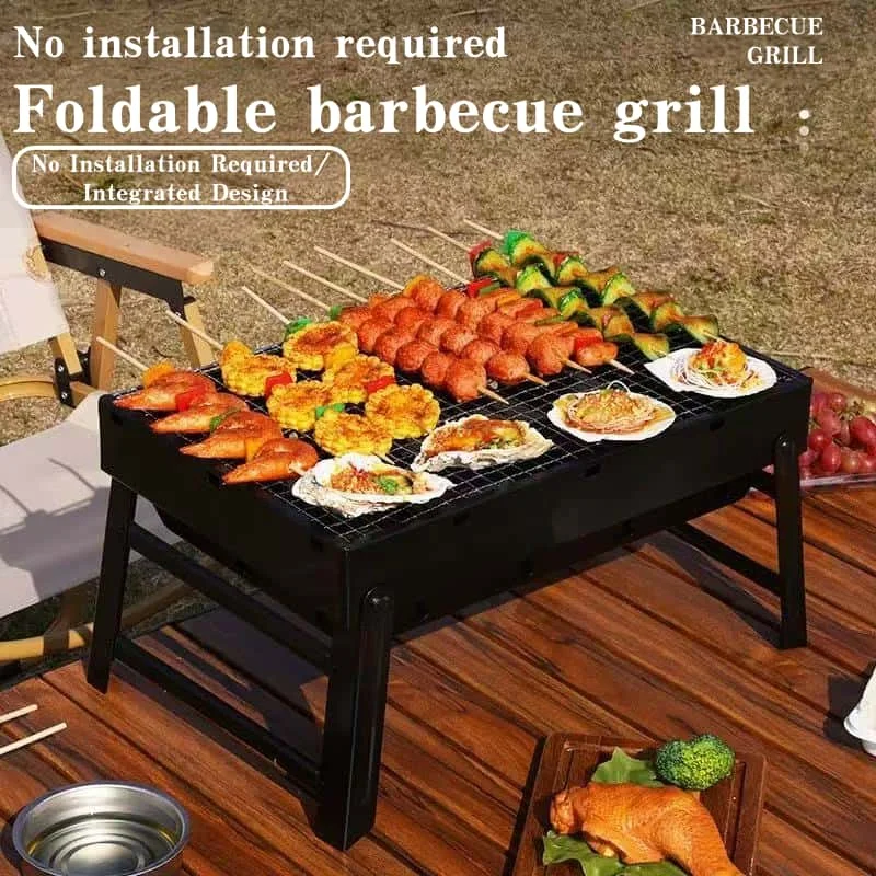 Outdoor folding portable barbecue grill, household charcoal barbecue grill, black steel barbecue stove, camping and picnic grill
Outdoor folding portable barbecue grill, household charcoal barbecue grill, black steel barbecue stove, camping and picnic grill