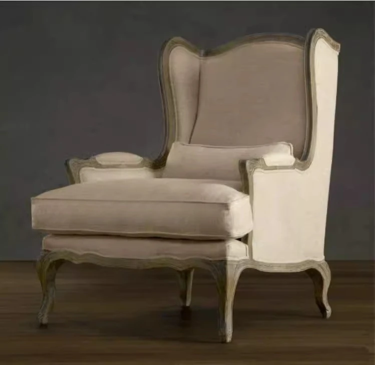 Solid wood lounge chair, living room, linen upholstery fabric sofa
Solid wood lounge chair, living room, linen upholstery fabric sofa