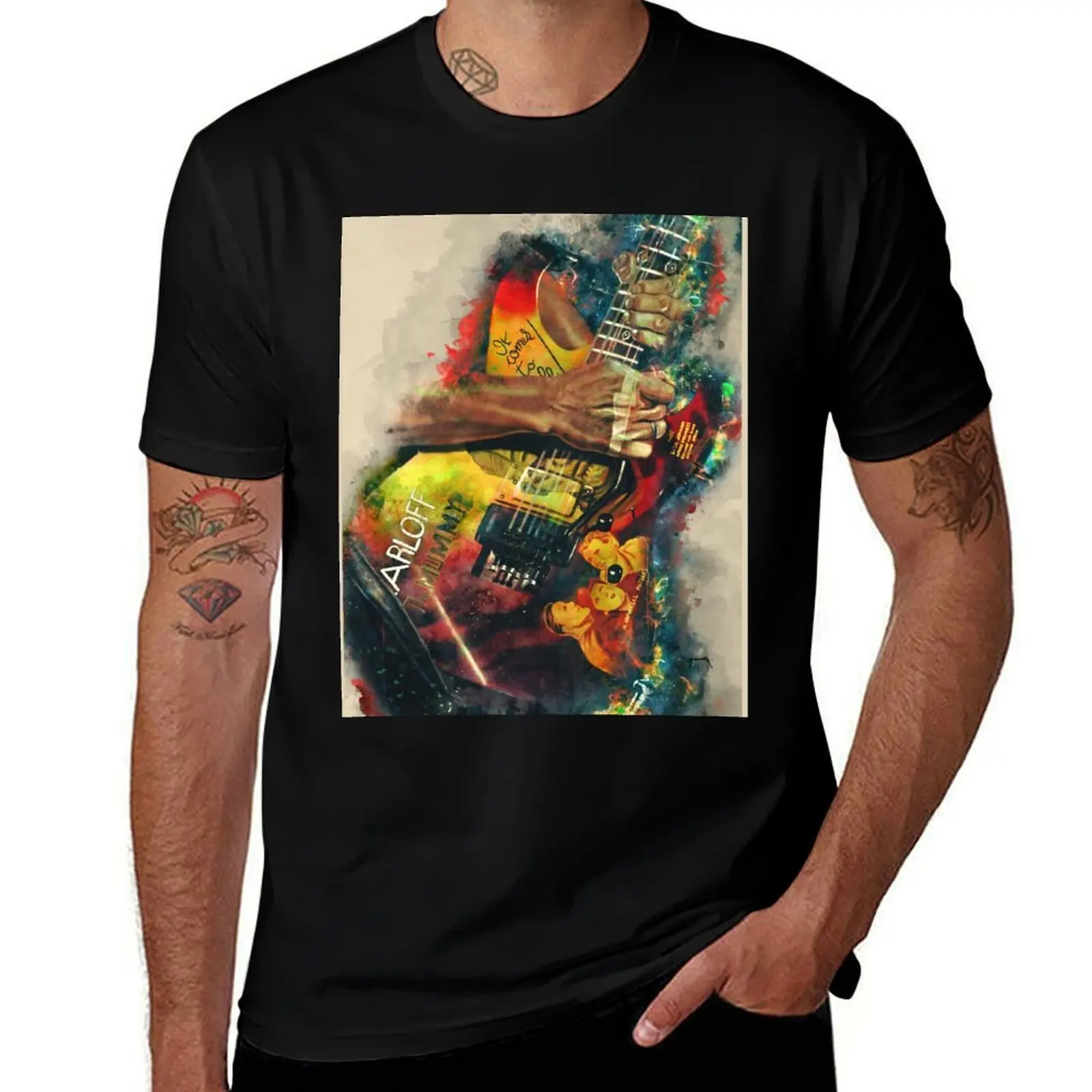 Kirk Hammett's electric guitar T-Shirt cotton tshirt 100% man t shirt luxury black cotton t-shirt plain for man package T-shirt
Kirk Hammett's electric guitar T-Shirt cotton tshirt 100% man t shirt luxury black cotton t-shirt plain for man package T-shirt