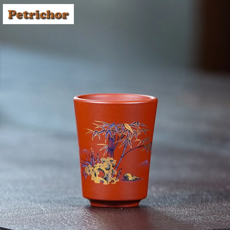 45ml Yixing Purple Clay Gold Bamboo Teacup Zen Tea Bowl Sample Tea Cup Tea-tasting Fragrance Cup Chazhan Master Cups Drinkware
45ml Yixing Purple Clay Gold Bamboo Teacup Zen Tea Bowl Sample Tea Cup Tea-tasting Fragrance Cup Chazhan Master Cups Drinkware
