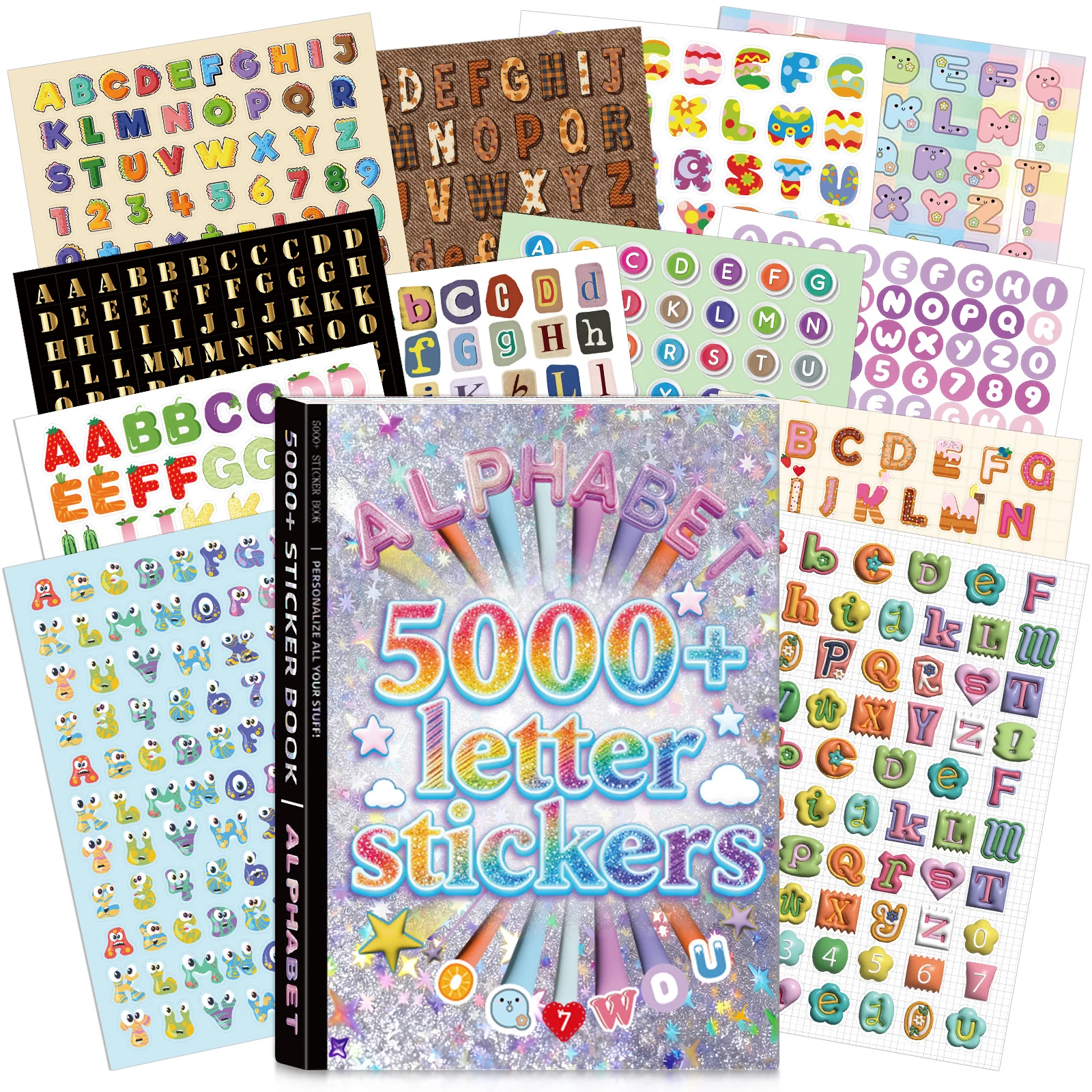 5000 шт. наклеек с алфавитом | 52 листа наклеек с буквами | Красочные самоклеящиеся наклейки для скрапбукинга, рукоделия, творчества, открыток своими руками
5000 шт. наклеек с алфавитом | 52 листа наклеек с буквами | Красочные самоклеящиеся наклейки для скрапбукинга, рукоделия, творчества, открыток своими руками