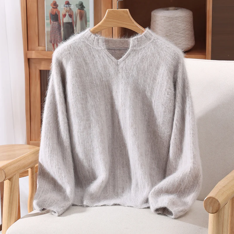 New Women's 100% Mink Cashmere Sweater V-Neck Pullover Autumn Winter Basic Soft Warm Clothing Long Sleeve Casual Knitwear Tops
New Women's 100% Mink Cashmere Sweater V-Neck Pullover Autumn Winter Basic Soft Warm Clothing Long Sleeve Casual Knitwear Tops