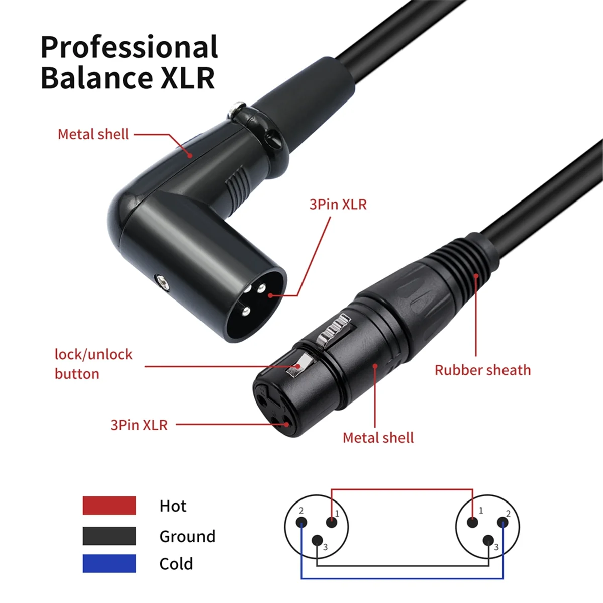 SVFE-g3 Pin XLR Right Angle Male to Female Plug Microphone Audio Cable Shielded Cord Musical Instruments
SVFE-g3 Pin XLR Right Angle Male to Female Plug Microphone Audio Cable Shielded Cord Musical Instruments