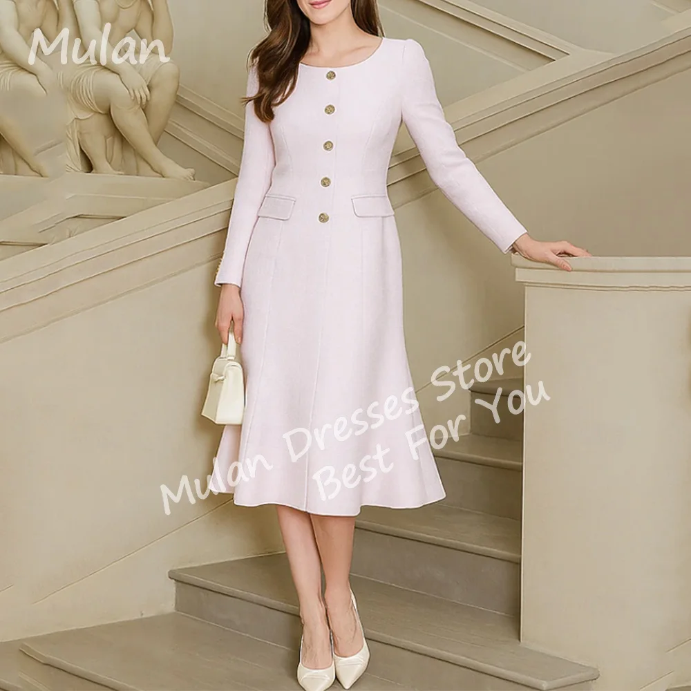Customized Simple Light Pink Mother of the Bride Dresses O-Neck Tea-Length Mermaid Pleats Wedding Guest Party Groom Dress 2026
Customized Simple Light Pink Mother of the Bride Dresses O-Neck Tea-Length Mermaid Pleats Wedding Guest Party Groom Dress 2026