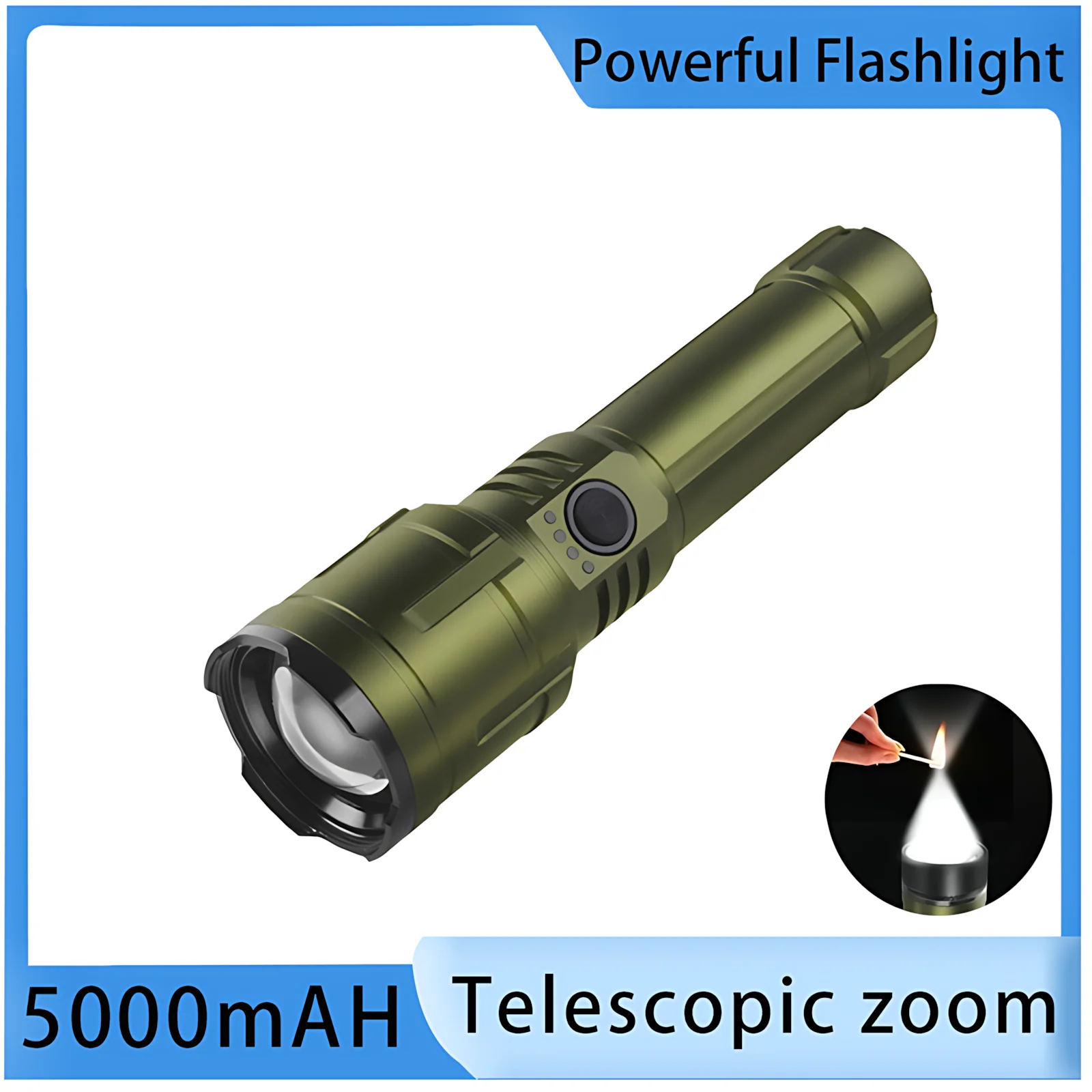 30W 3000Lm Zoomable Flashlight 5000Mah Focused Light Source Can Light a Flame Waterproof for Outdoor Camping Hiking Emergency
30W 3000Lm Zoomable Flashlight 5000Mah Focused Light Source Can Light a Flame Waterproof for Outdoor Camping Hiking Emergency
