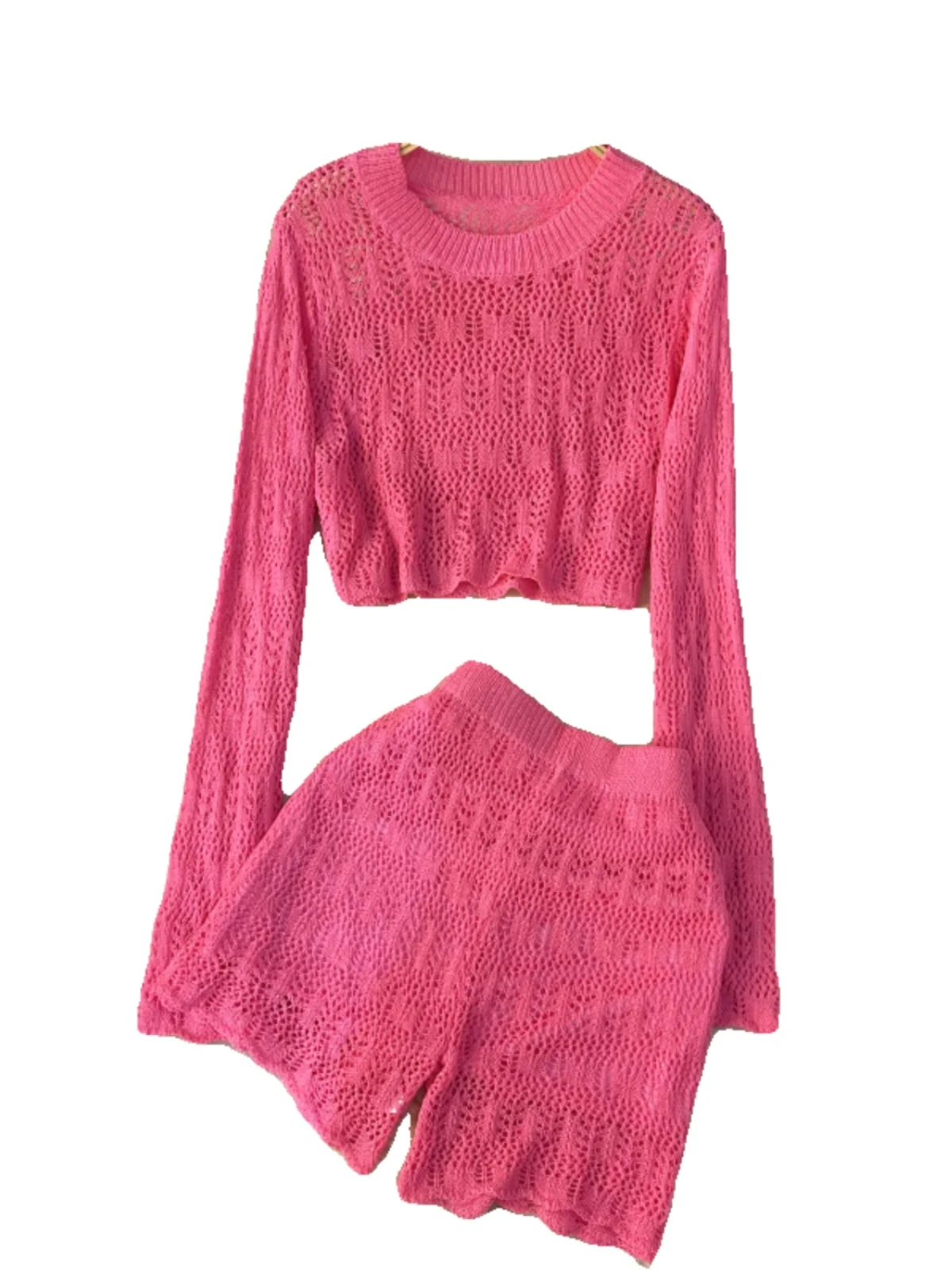 Women's Summer Knitted Hollow out round Ne ort Top High Waist Slimming orts Faion Set Color Simple Sle
Women's Summer Knitted Hollow out round Ne ort Top High Waist Slimming orts Faion Set Color Simple Sle