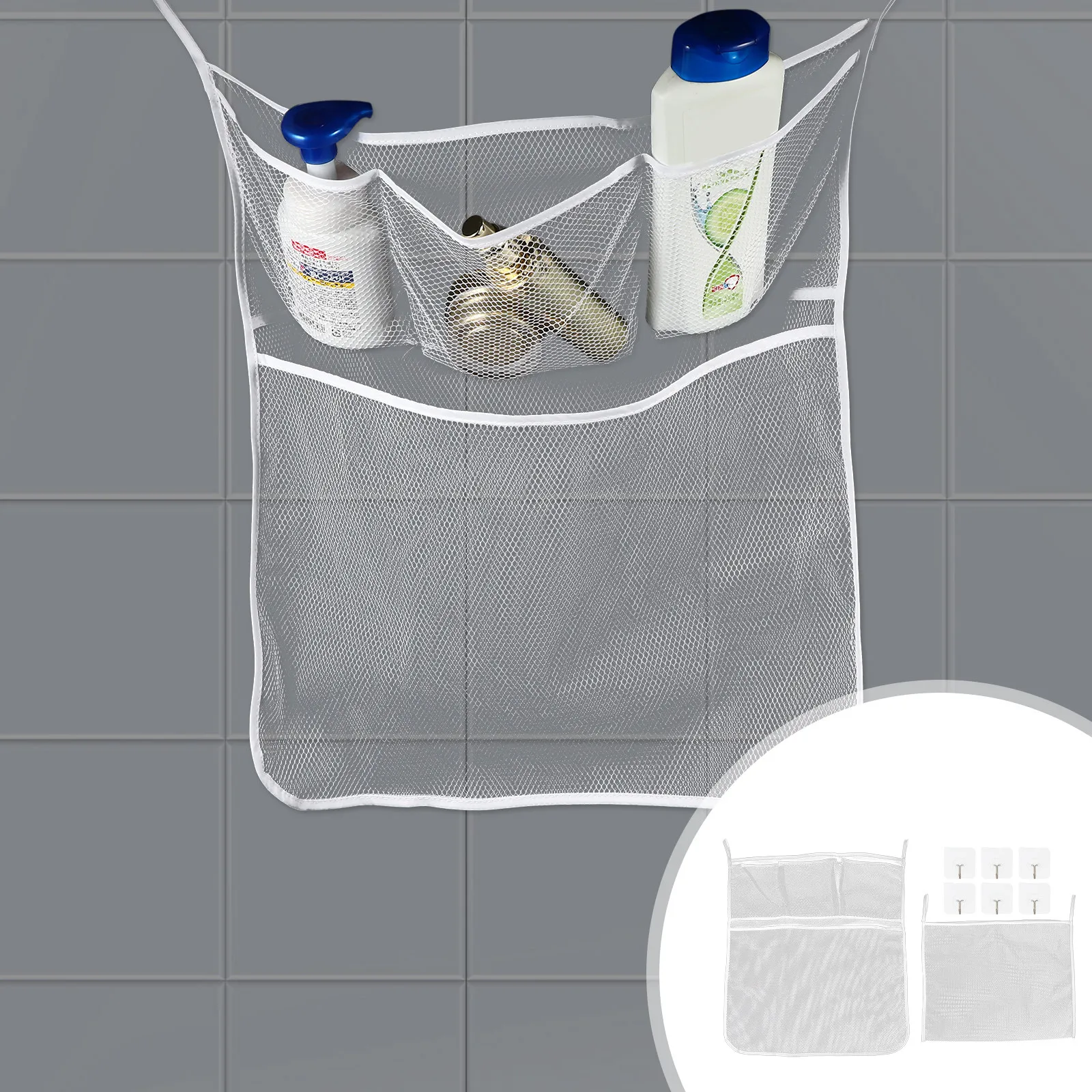 8Pcs Bathroom Storage Pouch Set High-Quality Polyester Mesh Bag Wall-Mounted Hanging Design Large Opening Easy Drainage Dust
8Pcs Bathroom Storage Pouch Set High-Quality Polyester Mesh Bag Wall-Mounted Hanging Design Large Opening Easy Drainage Dust
