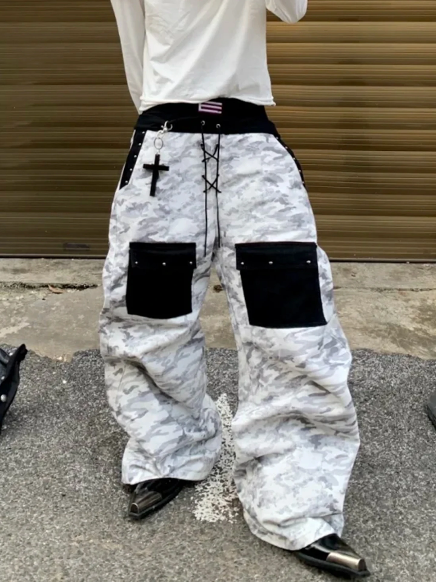 Street Sle Camouflage Workwear Jeans Men's American Straight Leg Wide Pants Women's Dir Dyeing Dual Waist Cargo Jeans
Street Sle Camouflage Workwear Jeans Men's American Straight Leg Wide Pants Women's Dir Dyeing Dual Waist Cargo Jeans
