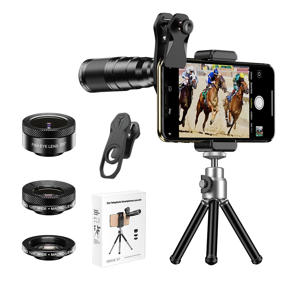 APEXEL 22X Phone Telephoto Lens, 205° Fisheye Lens, 120° Wide Angle & 25X Macro Lens Compatible with iPhone Samsung Xiaomi
APEXEL 22X Phone Telephoto Lens, 205° Fisheye Lens, 120° Wide Angle & 25X Macro Lens Compatible with iPhone Samsung Xiaomi