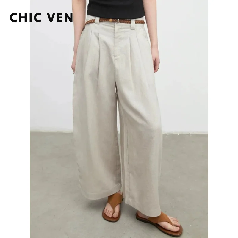 CHIC VEN New Korean Women Trousers Loose Casual High Waist Ladies Wide Leg Ankle-length Pants Pleated Spring Summer 2026
CHIC VEN New Korean Women Trousers Loose Casual High Waist Ladies Wide Leg Ankle-length Pants Pleated Spring Summer 2026