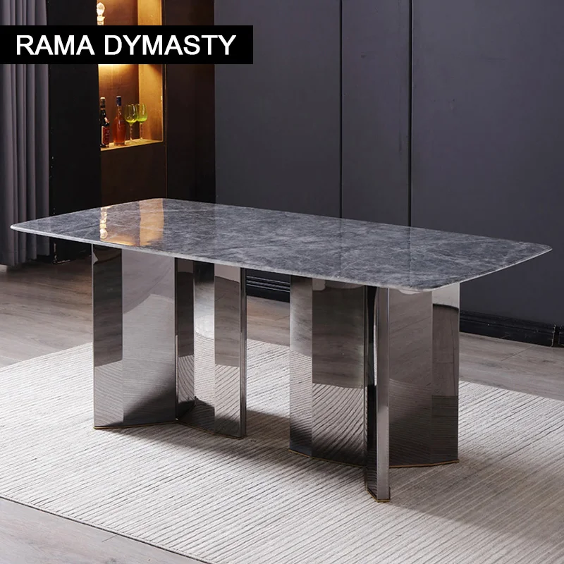 Microcrystalline Stone Glossy Dining Table Minimalist Small Household Stainless Steel Rectangular Marble Dining Table
Microcrystalline Stone Glossy Dining Table Minimalist Small Household Stainless Steel Rectangular Marble Dining Table