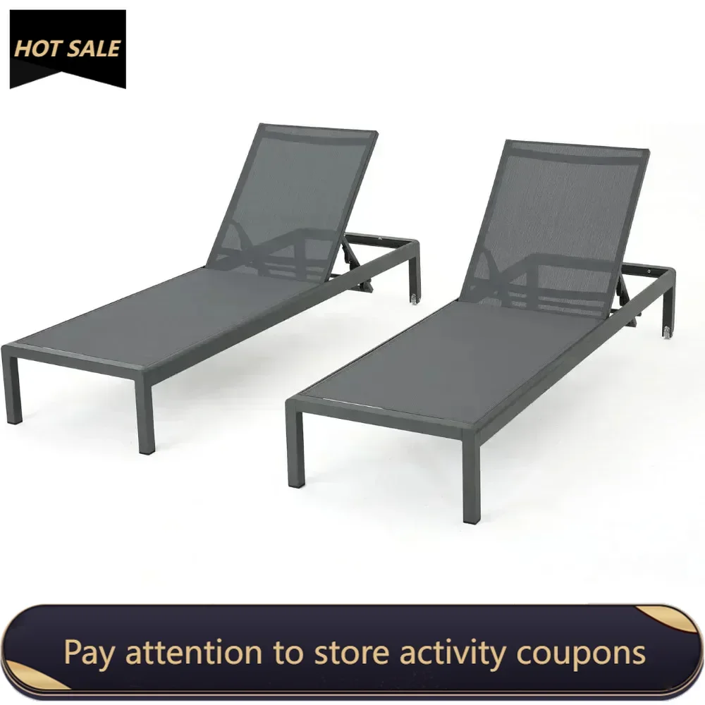 Cape Coral Outdoor Aluminum Chaise Lounges With Mesh Seat Cot 2-Pcs Set Camping Cookware Grey / Dark Grey Air Tent Patio Chair
Cape Coral Outdoor Aluminum Chaise Lounges With Mesh Seat Cot 2-Pcs Set Camping Cookware Grey / Dark Grey Air Tent Patio Chair