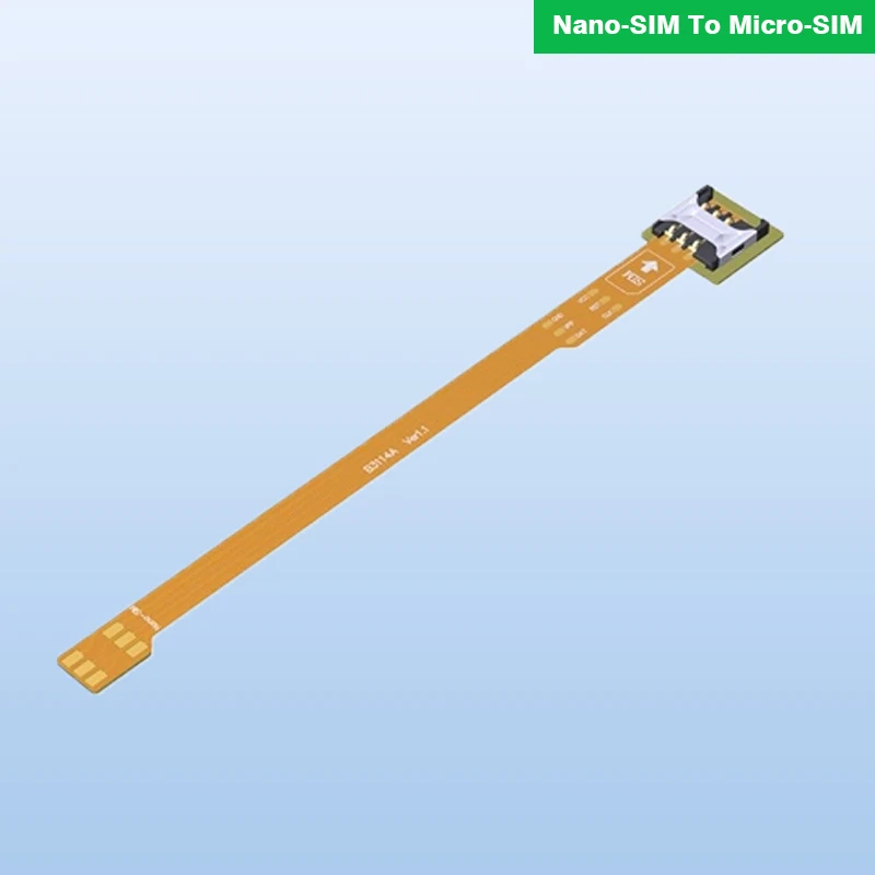 Nano-SIM to Micro-SIM Card Extension Cable Adapter Flexible Flat FPC Extender for Easy Transfer of SIM Cards
Nano-SIM to Micro-SIM Card Extension Cable Adapter Flexible Flat FPC Extender for Easy Transfer of SIM Cards