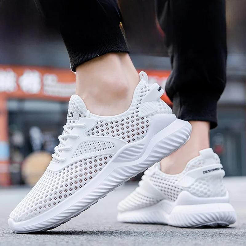 Men's Summer Breathable Mesh Shoes Lightweight Sporty Slip-On Sneakers with Hollow out Design in White Color Casual Footwear
Men's Summer Breathable Mesh Shoes Lightweight Sporty Slip-On Sneakers with Hollow out Design in White Color Casual Footwear