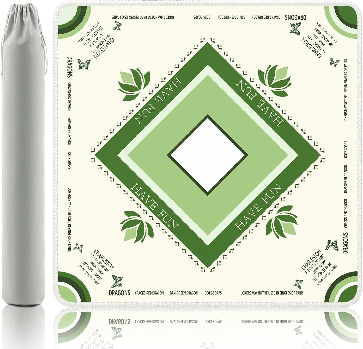 32.4" Mahjong Mat, Lotus Butterfly Art, Waterproof Anti-Slip Rubber, Foldable for Game Night
32.4" Mahjong Mat, Lotus Butterfly Art, Waterproof Anti-Slip Rubber, Foldable for Game Night