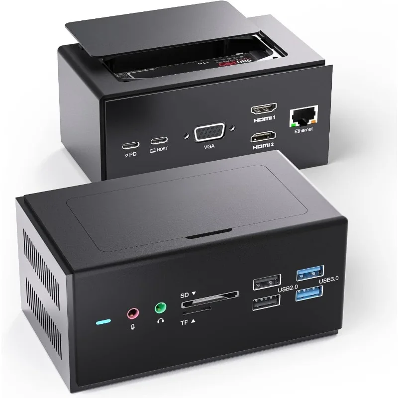Universal Docking Station, 15 in 1 USB Docking Station with SSD Enclosure, USB C Dock with Dual HDMI,VGA,PD3.0,SD/TF,
Universal Docking Station, 15 in 1 USB Docking Station with SSD Enclosure, USB C Dock with Dual HDMI,VGA,PD3.0,SD/TF,