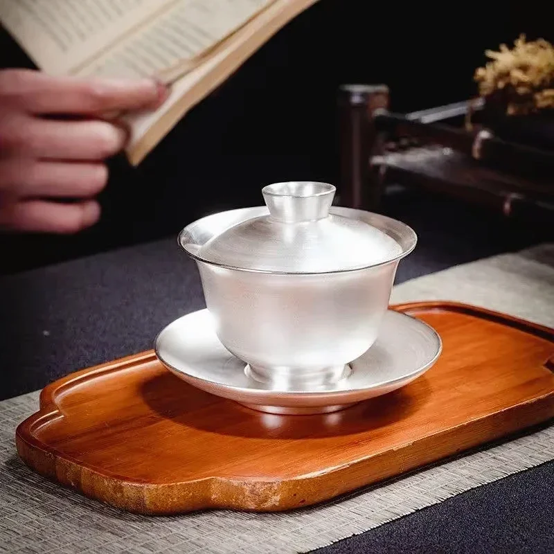 Master Hand Relief Sancai Bowl 3.3 Inches 999 Sterling Silver Covered Household Gifts High-end Tea Sets Gilt Gaiwan Supplies Bar
Master Hand Relief Sancai Bowl 3.3 Inches 999 Sterling Silver Covered Household Gifts High-end Tea Sets Gilt Gaiwan Supplies Bar