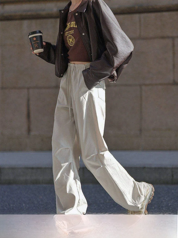 High Waist Wide Leg Workwear Pants Women's Loose Fit Drawstring Long Trousers Casual Cotton Lyocell Fiber Street Style
High Waist Wide Leg Workwear Pants Women's Loose Fit Drawstring Long Trousers Casual Cotton Lyocell Fiber Street Style