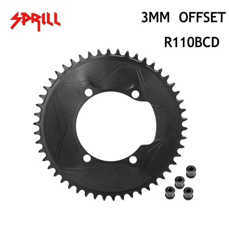 PASS QUEST SPRILL R110BCD chainring 3mm offset (4-bolt AERO) black and sliver Round Narrow Wide Chainring bike parts
PASS QUEST SPRILL R110BCD chainring 3mm offset (4-bolt AERO) black and sliver Round Narrow Wide Chainring bike parts