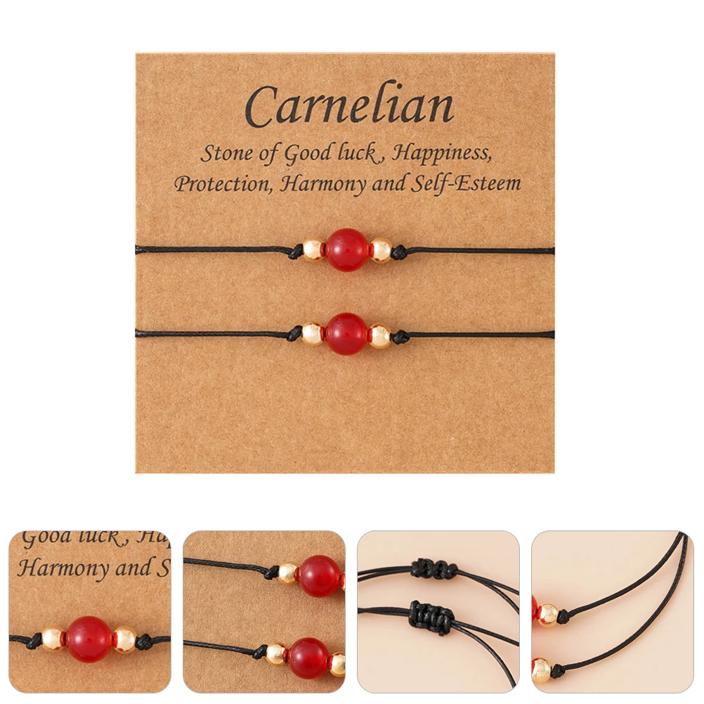 2pcs Crystal Bracelet Set Handmade Braided Wrist Chain Adjustable Couple Memorial Jewelry Carnelian Wristband Valentine'S Day
2pcs Crystal Bracelet Set Handmade Braided Wrist Chain Adjustable Couple Memorial Jewelry Carnelian Wristband Valentine'S Day