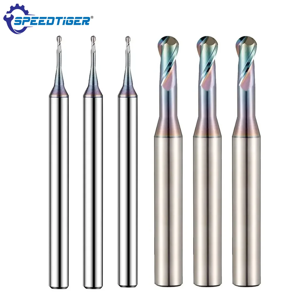 SPEEDTIGER Micro Ball End Mill Long Neck Aluminum Copper Small Carbide Milling Cutter CNC Deep Machining Tool R0.1-R0.45
SPEEDTIGER Micro Ball End Mill Long Neck Aluminum Copper Small Carbide Milling Cutter CNC Deep Machining Tool R0.1-R0.45