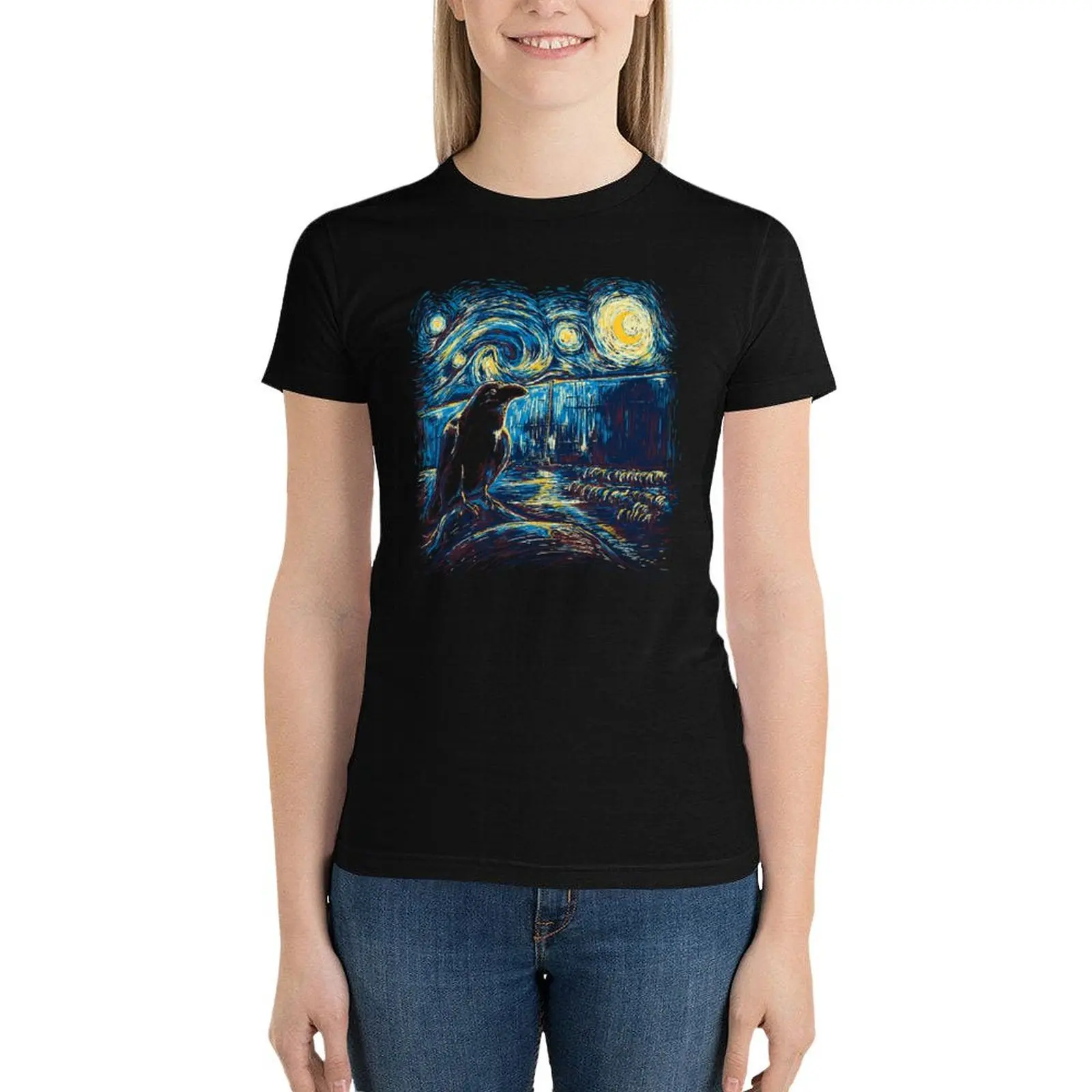 Starry Night's Watch T-Shirt oversized vintage clothes workout shirts for Women
Starry Night's Watch T-Shirt oversized vintage clothes workout shirts for Women