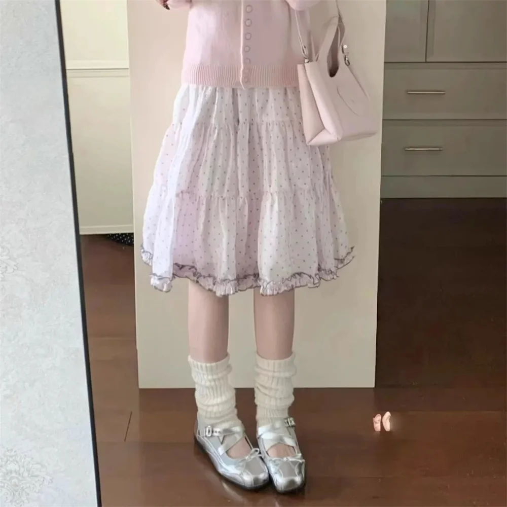 Sweet Pink Polka Dot Printed Mini Skirts Women Spring Summer Fashion Elegant Ruffles Patchwork Vintage Skirt Ladies Casual
Sweet Pink Polka Dot Printed Mini Skirts Women Spring Summer Fashion Elegant Ruffles Patchwork Vintage Skirt Ladies Casual
