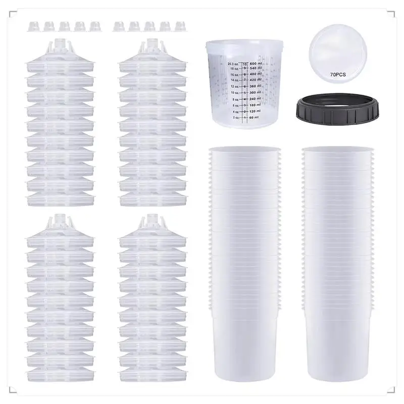 Чашки для краски для автомобильного песочного пистолета, набор HVLP Paint Spraygun, 20 унций (600 мл), со 70 съемными фильтрами и вкладышами для чашек
Чашки для краски для автомобильного песочного пистолета, набор HVLP Paint Spraygun, 20 унций (600 мл), со 70 съемными фильтрами и вкладышами для чашек