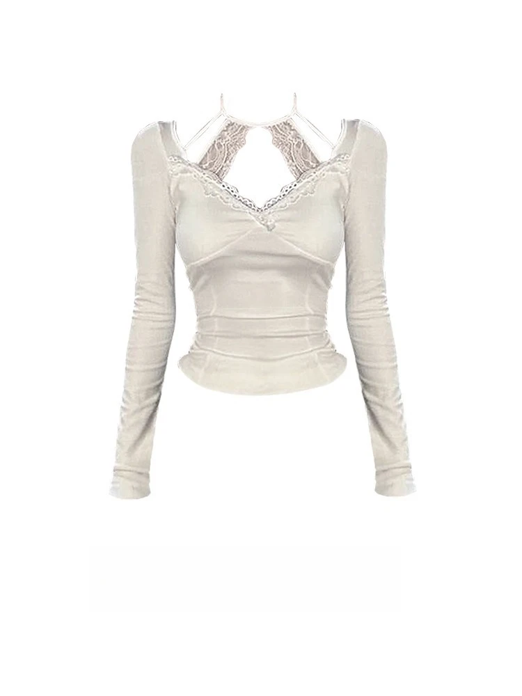 2025 Winter Sexy Lace Patchwork Long Sleeve Hollow Out T-Shirts Women's Hotsweet Club Style Sheath Fashion Coquette Tees Tops
2025 Winter Sexy Lace Patchwork Long Sleeve Hollow Out T-Shirts Women's Hotsweet Club Style Sheath Fashion Coquette Tees Tops