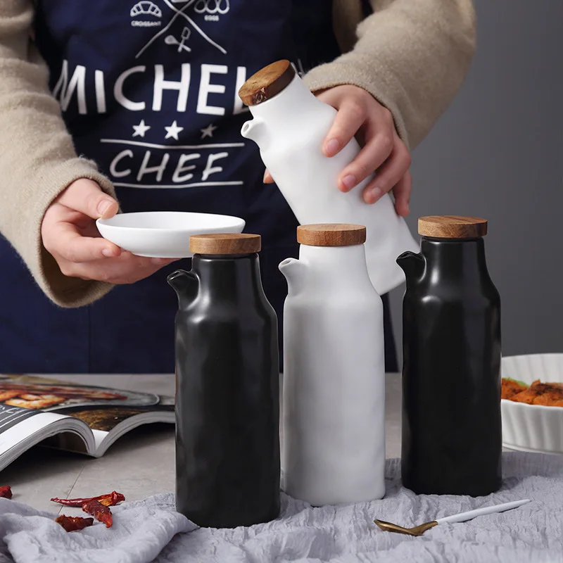 Creative Ceramic Oil Pot Soy Sauce Vinegar Bottle Liquid Seasoning Dispenser Spice Organizer Jars Kitchen Storage Accessories
Creative Ceramic Oil Pot Soy Sauce Vinegar Bottle Liquid Seasoning Dispenser Spice Organizer Jars Kitchen Storage Accessories