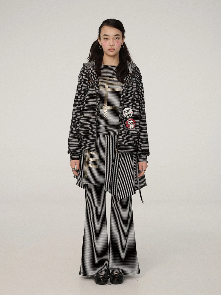 Achihara Women's Striped Jacket 2026 Spring New Style Clockwork Rabbit Knitted Long Sleeve Zipper Closure Commute Style Coat
Achihara Women's Striped Jacket 2026 Spring New Style Clockwork Rabbit Knitted Long Sleeve Zipper Closure Commute Style Coat