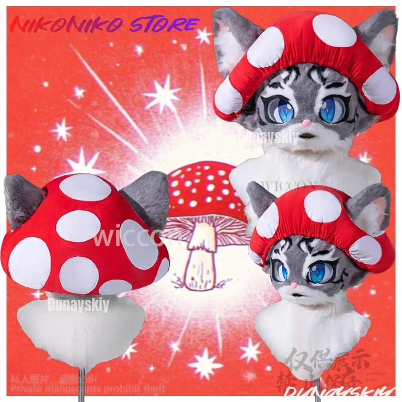 Animal Kawaii Cosplay Furry Furrsuit Headwear Costume Cutecore Cute Red Mushroom Hat Fairy Tale Style Anime Cat Dog 코스프레
Animal Kawaii Cosplay Furry Furrsuit Headwear Costume Cutecore Cute Red Mushroom Hat Fairy Tale Style Anime Cat Dog 코스프레