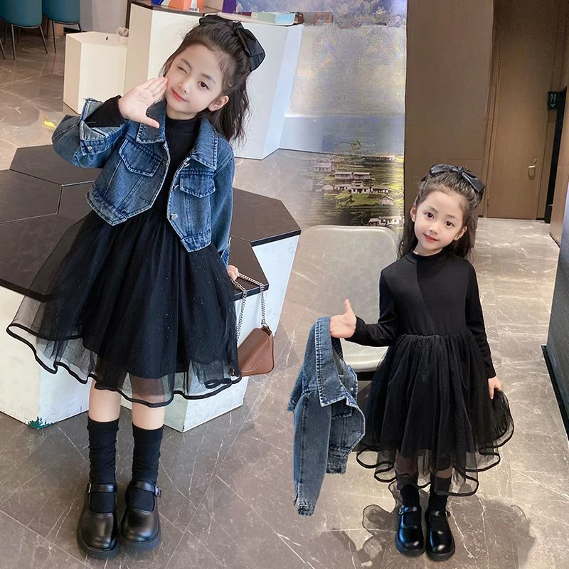 2024 Fashion New Girls Baby Spring Autumn Clothing Set Denim Jackets+black Dress,Kids Birthday Casual Suits Children Clothes
2024 Fashion New Girls Baby Spring Autumn Clothing Set Denim Jackets+black Dress,Kids Birthday Casual Suits Children Clothes