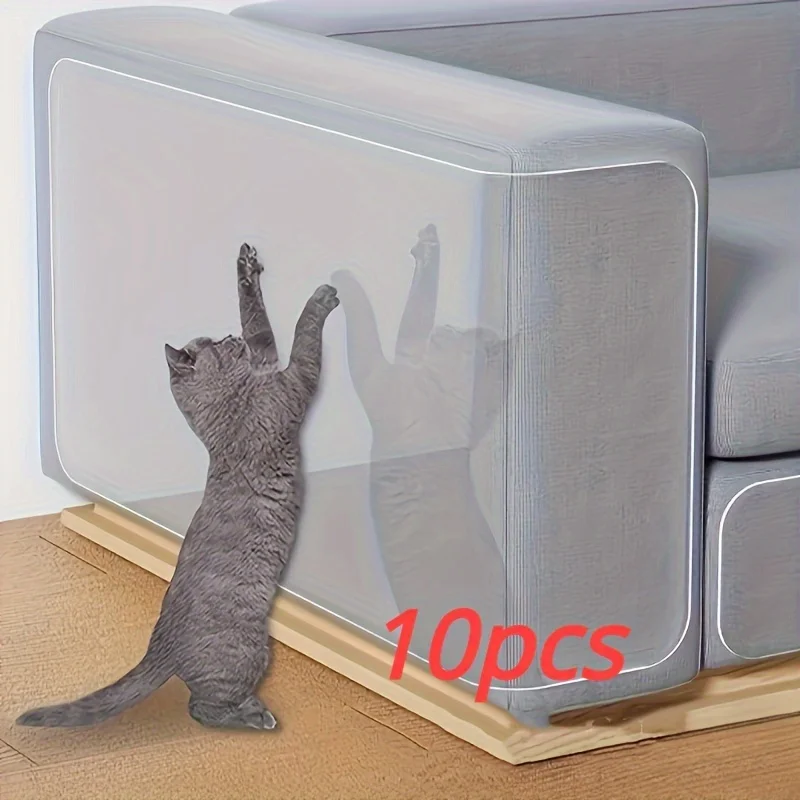 10pcs Cat Scratch Guard Tape - Clear Double-Sided Furniture Protector For Sofas & Couches, Pet-Proofing Deterrent Stickers
10pcs Cat Scratch Guard Tape - Clear Double-Sided Furniture Protector For Sofas & Couches, Pet-Proofing Deterrent Stickers