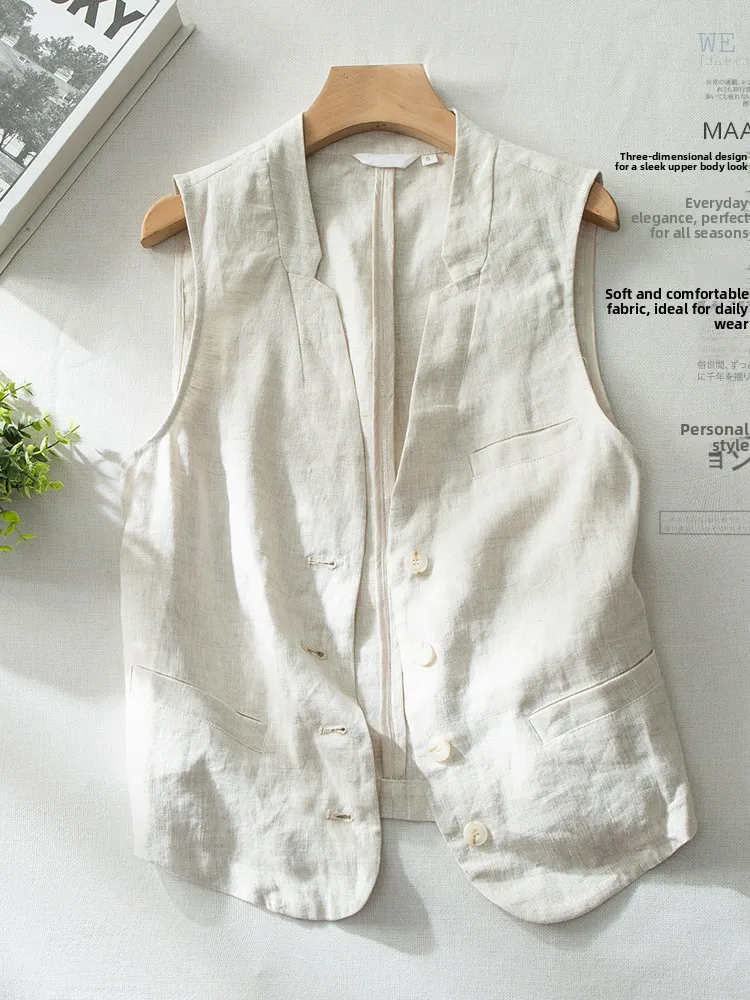Повседневный женский льняной жилет, топ, хлопково-льняной тюре, верхняя одежда с v-образным вырезом, тонкая летняя мода
Повседневный женский льняной жилет, топ, хлопково-льняной тюре, верхняя одежда с v-образным вырезом, тонкая летняя мода