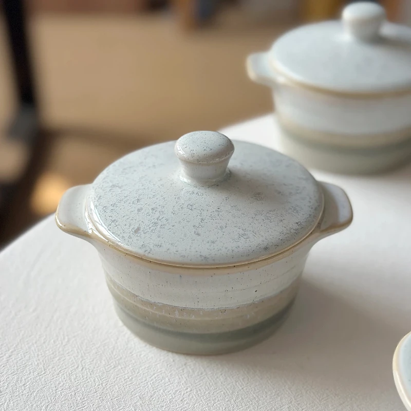 LMM high temperature underglaze color kiln-changed ceramic cover bowl binaural bowl one person steamed egg cup
LMM high temperature underglaze color kiln-changed ceramic cover bowl binaural bowl one person steamed egg cup