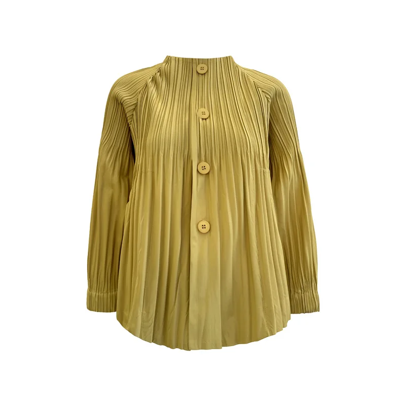 Miyake Pleated Women Jacket 2024 Autumn Winter New Solid Color Round Collar Single Breasted Casual Retro Design Female Jacket
Miyake Pleated Women Jacket 2024 Autumn Winter New Solid Color Round Collar Single Breasted Casual Retro Design Female Jacket