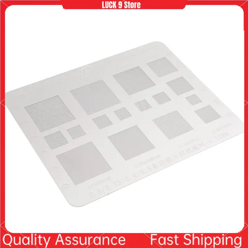 Multifunction BGA Stencil 0.3/0.35/0.4/0.5/Parallel/45 Degree Hole Universal Solder Template BGA Reballing Stencil-AB52
Multifunction BGA Stencil 0.3/0.35/0.4/0.5/Parallel/45 Degree Hole Universal Solder Template BGA Reballing Stencil-AB52