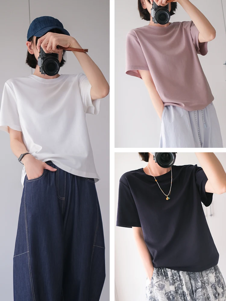 Loose Fit round Ne ort Sve Women's T-irt Summer New Sle Versatile Slimming Acetate Rayon Casual Faion Top
Loose Fit round Ne ort Sve Women's T-irt Summer New Sle Versatile Slimming Acetate Rayon Casual Faion Top
