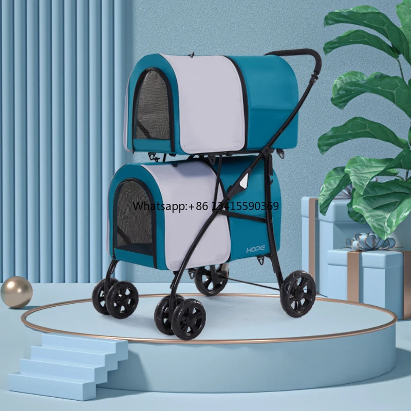 Easy Folding Pet Stroller Double Layers Luxury Stroller with Carrier
Easy Folding Pet Stroller Double Layers Luxury Stroller with Carrier