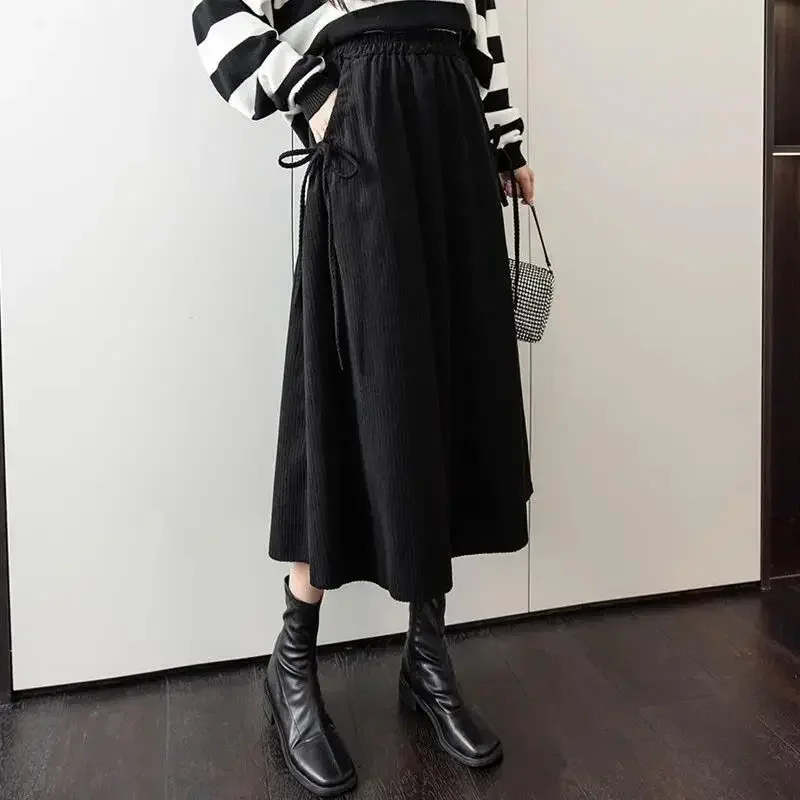 Women's Clothing Vintage Elastic High Waist Solid Skirt Autumn All-match Casual Lace Up Spliced A-Line Skirts for Female P181
Women's Clothing Vintage Elastic High Waist Solid Skirt Autumn All-match Casual Lace Up Spliced A-Line Skirts for Female P181