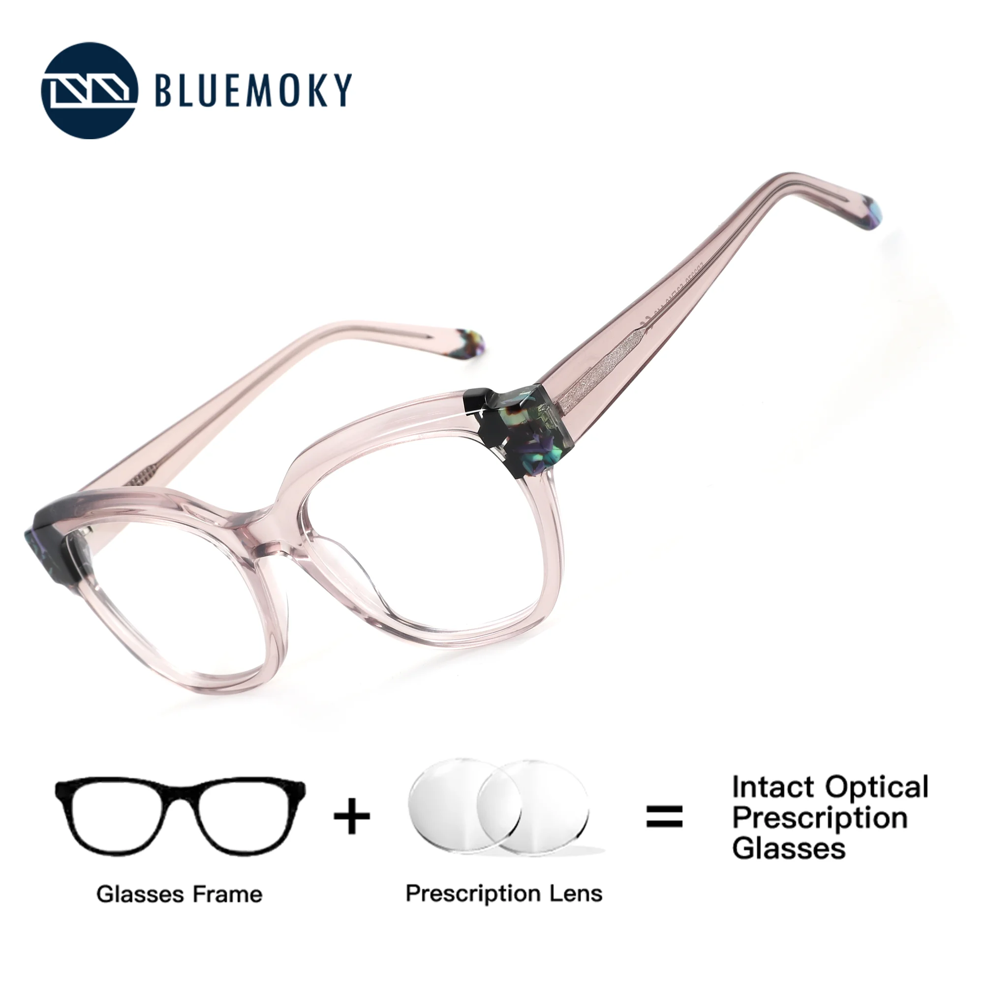 BLUEMOKY (M Size) Butterfly Acetate Prescription Glasses Women Customised Progressive Blue Light Filter Photochromic Eyeglasses
BLUEMOKY (M Size) Butterfly Acetate Prescription Glasses Women Customised Progressive Blue Light Filter Photochromic Eyeglasses