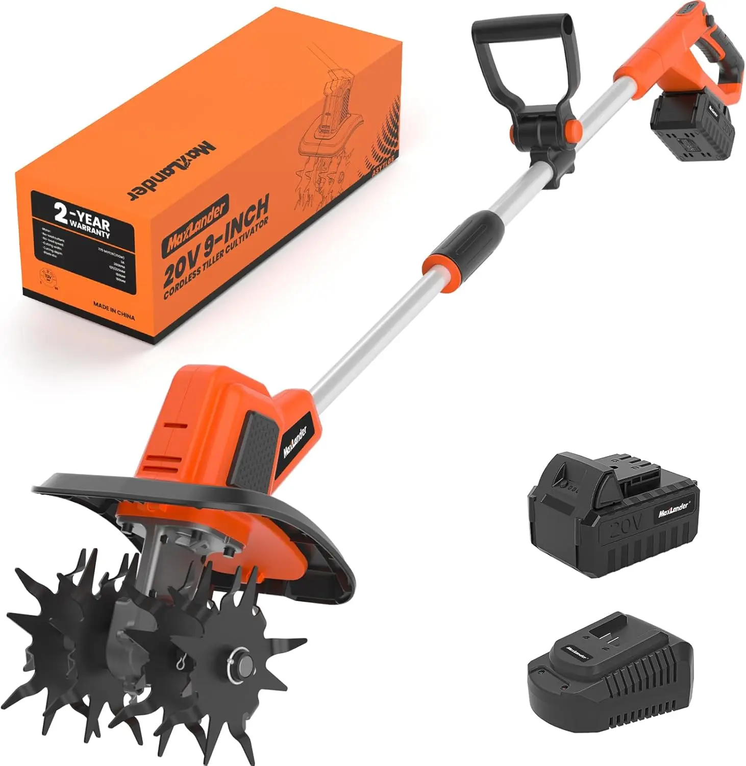 20V Cordless Tiller Cultivator, 9-Inch Electric Garden Tiller with 48 Steel Tines, 360RPM Battery Powered Rototiller for Gardeni
20V Cordless Tiller Cultivator, 9-Inch Electric Garden Tiller with 48 Steel Tines, 360RPM Battery Powered Rototiller for Gardeni