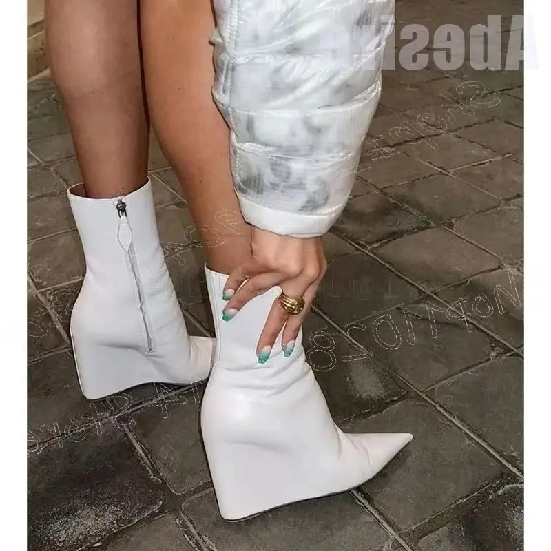 White Wedges Heel Pointed Toe Mid Calf Boots Side Zipper Women Shoes Sexy Fashion Party Banquet Dating 2026 Zapatos Para Mujere
White Wedges Heel Pointed Toe Mid Calf Boots Side Zipper Women Shoes Sexy Fashion Party Banquet Dating 2026 Zapatos Para Mujere