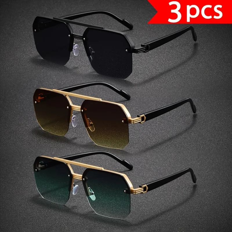 3 Pcs Pack Oversized Square Sunglasses Unisex Double Bar Metal Frame Fashion Party Favors Bulk Assorted Colors Trendy Sun Glasse
3 Pcs Pack Oversized Square Sunglasses Unisex Double Bar Metal Frame Fashion Party Favors Bulk Assorted Colors Trendy Sun Glasse